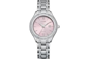 Montre Citizen Femme Analogique Eco-Drive Lunette avec pierres Bracelet en Acier inoxydable