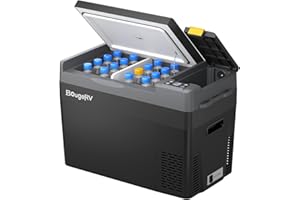 BougeRV CRPRO Glacière à Compression, Frigo Voiture 29 litres(-22℃~10℃), 12/24V DC &110-240V AC Glaciere Voiture, Frigo Compression 12v, pour voiture, camping, voyage