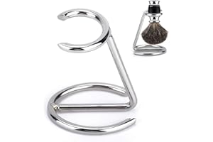 FICTORY Soporte Cepillo Afeitar Porta, Soporte de afeitadora de seguridad, Soporte de acero inoxidable para brocha de afeitar para hombre soporte para maquinilla de afeitar para uso en salón, hogar y viaje