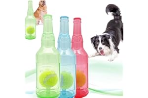 NAUXIU Kolorowa zabawka butelkowa, zabawki do butelek dla psów, zabawki do żucia dla psów, butelki z wodą zabawki dla psów, plastikowe butelki zabawki dla psów, zabawka dla psa butelka wody Cruncher