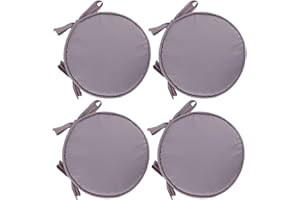 PIPOEI Cuscini per sedia Set di 2/4/6 cuscini per sedia rotonda con lacci, cuscini per sedia rotonda diametro 30 cm, cuscino in poliestere per sedia da bistrot A-07,30cm-4pcs
