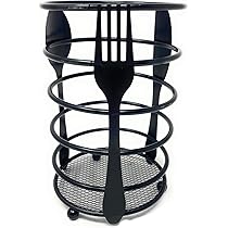 Portaposate Metallico A Cilindro O Quadrato - Scolaposate Forato Con Motivi Decorativi, 16x10 Cm