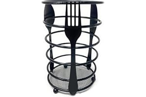 VETRINEIN RETE Vetrineinrete® Portaposate in Metallo a Cilindro o Quadrato scolaposate Forato portautensili Contenitore Cucina (Cilindro) B48