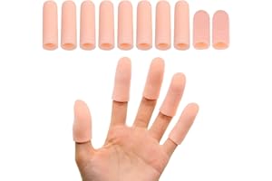 GHEART Protecteur de Doigt, Protège Doigt, Protecteur de Doigt de Gel, Doigtiers Silicone, Excellent pour les Doigts à Gâchette, L'eczéma des Mains, Les Fissures des Doigts, Les Callosités, 10 Pcs