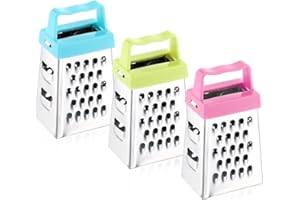 AOZUO 3 Stück Mini Vierkantreibe, Mini Edelstahl Käsereibe, Multifunktional Kastenreibe mit Griff für Schokolade Zitrone Muskat Käse, Ingwer, Gemüse