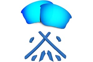 HKUCO For Oakley Half Jacket XLJ Blue Polarized Replacement Lenses And Blue Earsocks Rubber Kit