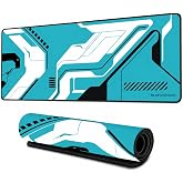 McStorey 90x40 cm Mouse Pad, Cyber Turkuaz Desenli B&uuml;y&uuml;k Mouse Pad, Kaymaz Kau&ccedil;uk Tabanlı, Dikişli Kenarlı 3 mm Klavye ve Mou