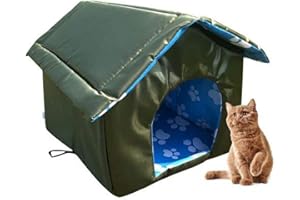 Wood.L Cat House Outdoor Dog Heated Bed For Houses Cats Pet Outside -Pet Outdoor House Waterproof Weatherproof Cat House Foldable Pet- Shelter For Pets