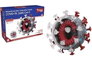 EXPLORA SCIENCES EXPLORA - Covid Coronavirus - Anatomie du Virus - 544004 - Modèle Réaliste de 50 Pièces - Notice d'Assemblage et Quiz Éducatif - Kit de Découverte - Jeu pour Enfant - Scientifique - À Partir de 8 Ans