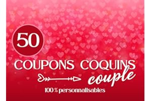 Coupon couple coquin: 50 "bons pour" vierges à remplir selon vos envies | chéquier spécial couple 100% personnalisable pour les amoureux, les ... Valentin, evjf, evg, anniversaire ou Noël