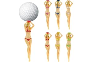 HOMURY Golf Tees Golf Zubehör: Golf Tees Kunststoff Lang Plastik Bikini 6 Stück Wiederverwendbar, Golf Geschenke Kunststoff für Männer Sexy Lady Golf Tees, 75mm/3 Zoll Lustige Geschenke
