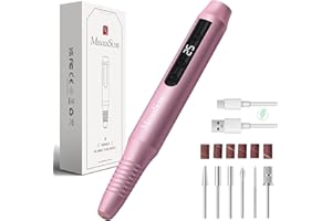 ‎MELODYSUSIE MelodySusie Kabellos Nagelfräser für Gelnägel, Elektrische Nagelfeile 25000 u/min, PC180G Professioneller Nail Drill mit 25 Geschwindigkeitsstufen und LED-Anzeige, Maniküre Pediküre Set (Rose)