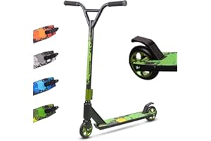 MEE GOO Trottinette freestyle Pro ABEC-10 - Plateau en alliage léger - Cadre robuste pouvant supporter jusqu'à 100 kg - Roulements de skate Park intermédiaires et débutants