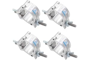 AAPLUS 4 x DJ O-Clamp Crochets de Fixation Clamp en Aluminium de Suspension avec Écrou Papillon pour Accrocher Tête Mobile Lyre LED Lumière de Scène DJ Par Lumière à la Truss 48-51MM Charge Max 100KG