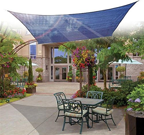 Outsunny Rectangle Sun Sail Shade W/Free Ropes, Size (4m x 3m)-Navy Blue - This rectangle shade sail canopy made of 185gsm HDPE fabric protects you from the blazing sun.