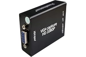 POMIACAM VGA Capture Card Video Converter,VGA To USB2.0 Converter,Audio And Video Capture Device,Plug-and-play,USB Drive-free HD 1080P Video Capture Tool For Windows,Linux And Android