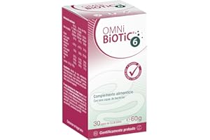 OMNi BiOTiC 6 | Frasco de vidrio | 30 Dosis (60g) | 6 cepas bacterianas | 4 mil millones de bacterias por dosis diaria | Polvo | Con inulina | Vegano | Sin gluten | Sin lactosa | Para uso diario