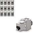 DKURVE® Keystone Module Jacks - CAT6A Shielded Keystone Jack RJ45 Cat 6A Ethernet Module 10 Gbit with Shielded Metal (12PCS)