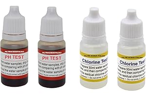 FILTRIACQUAITALIA Test cloro PH Misuratore PH-Cloro Kit Analisi Set 4 Pezzi