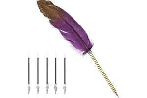 CHAULANBOW Lot de 5 plumes d'écriture - Avec 5 cartouches de rechange - Pour l'école, les cadeaux de mariage, les autographes, les bureaux, les cadeaux d'affaires - Violet