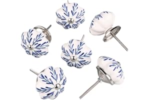 UXCELL sourcingmap 6x gałka meblowa gałka do drzwi gałka szuflady szafka szafka uchwyt meblowy vintage ceramika malowana Pachira Macrocarpa