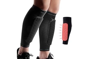 Soccer Shin Guards Sleeves, SUCCEASY 1 Pair Football Shin Pads, Calf Protective Sleeve Professional Crashproof Shin Guards for Men, Women and Youth