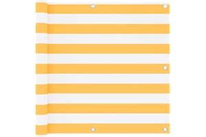 Festnight Balkon Sichtschutz Balkonsichtschutz Balkonabdeckung Balkonbespannung Sonnenschutz Garten Balkonverkleidung wasserdicht Weiß und Gelb 90x500 cm Oxford-Gewebe