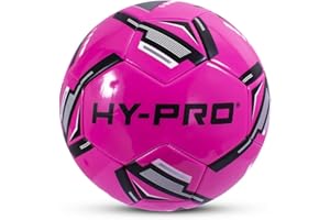 Hy-Pro Balón de fútbol -Tamaño 5, con PVC para un Mejor Agarre, Ideal para Entrenamiento y Juegos en Todas Las Condiciones climáticas
