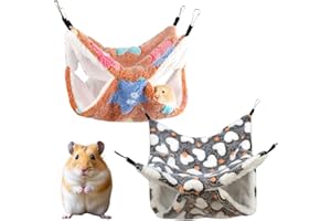 DOKRIN Couchages pour petits animaux Ensemble de cage pour hamster en 2 pièces, hamac pour animaux de compagnie, hamac respirant pour petite cage, accessoires pour hamsters