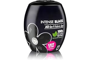 ASA 350g Machine Fabric Dye | All-in-1 Machine Dye Pod Fabric Wash for Coloring Clothes, Bed Sheets | Arts & Crafts, Textile, Home Decor, Intense Black (Intense Black, 350 gram)