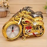 OFT Vintage Motorrad Alarm Clock Wecker Motorcycle Tischuhr Quartzuhr Standuhr (Oddiyana+gold) - 2