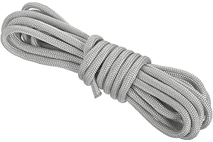 Rebower 550 Paracord Rope 3 m, 4mm Thin Paracord Nylon Cord 7-Strand Core [for Tent Camping Outdoor Gear] - Light Grey
