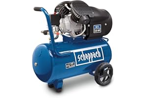Scheppach Compresseur à air HC52DC | Compresseur bicylindre | 2200W | Cuve 50L | Pression 8bar | Débit d'aspiration 412L/min | Réducteur de pression & lubrifié | Compresseur longue durée