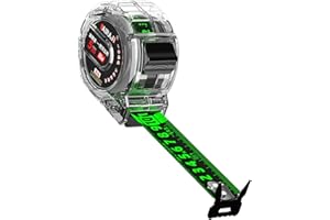 ELINRAT Mètre Ruban En Acier Fluorescent – Ruban À Mesurer Transparent 5/7,5/10, Ruban À Mesurer Fatmax, Ruban À Mesurer Double Face Avec Étui, Ruban De Mesure Autobloquant Anti-chute