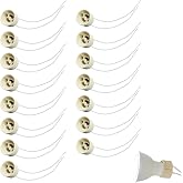 15 Pieces GU10 Lamp Sockets, Lamp Bases, Sockets, Ceramic Bases, Silicone Cable 15 cm, Compatible with GU10 LED or Halogen Bu