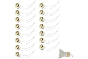 EIAIGKY 15 Pezzi Portalampada GU10, Attacco GU10 in Ceramica con Cavo Silicone da 15 cm, Attacco Standard Resistente al Calore, Portalampade per Lampadine LED o Alogene 230V, Base con Filo Pre-spellato