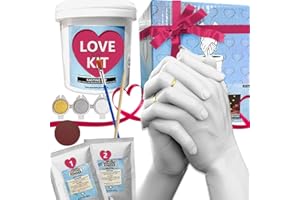 KOKOBOX Kit Calco Mani Coppia Stampo Mani Gesso Coppia Calco delle Mani Calco Gesso Mani REGALO Natale/Regalo Donna Regali Personalizzati Matrimonio Regalo Mamma/Papà Anniversario Genitori Regalo Fidanzzato