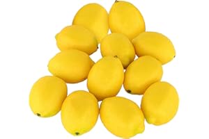Hileyu 12 Pezzi Limoni Artificiali Modello di Frutta Limone Limoni Gialli Decorazione Cucina Frutta Finta Simulazione realistica Frutta Finta per la Decorazione del Partito(3.3x2.2in)