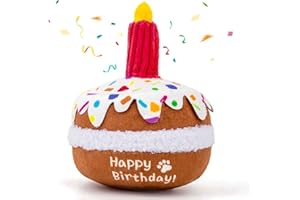 Verla Dog Birthday Cake Toys, Plush Squeaky Dog Toys for Birthday Present, Celebrate Your Dog’s Bday, Ultra-Soft Pet-Safe Fabric, Soft Stuffed Gifts for Puppy Dogs Cat Pets, Christmas Festival Reward