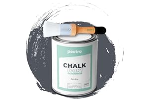 PECTRO Chalk Paint Peinture 750ml + Brosse en Bois Spéciale Pack - Effet Craie pour Meuble Bois - Déco Maison et Vintage