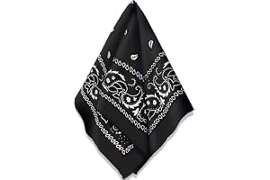 Elechome Paisley Bandana,Western Bandanas Head Scarf for Men and Women, Stylish Versatile Bandanas Paisley Print Cowboy Neckerchief Scarf Headbands Masks for Skiing Running Hiking Biking Cosplay,Black