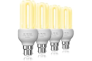 BrightArk Energy Saving Bulbs 11W Bayonet B22 Warm White 2700K, CFL Low Energy Light Bulbs 11W=60W, 3U CFL Compact Fluorescent Stick Bulbs, Non-Dimmable, 4 Pack