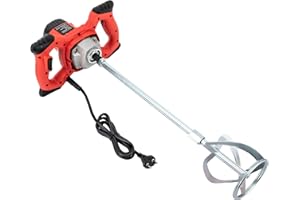 Begoniape 1500W Mörtelrührer Betonmischer Zement Mörtel Rührwerk Rührgerät Industriemischer Handrührwerk 6 Geschwindigkeiten Beton Rührer für Zement Fleisch Mehl