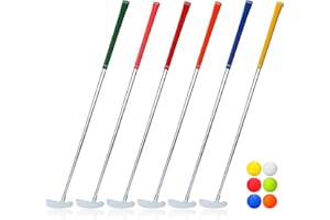 Liliful 6 putters de golf para hombres y mujeres, mini putter de golf de dos vías con 6 pelotas de golf, putter para niños a granel para golfistas diestros y zurdos, juego de palos de golf