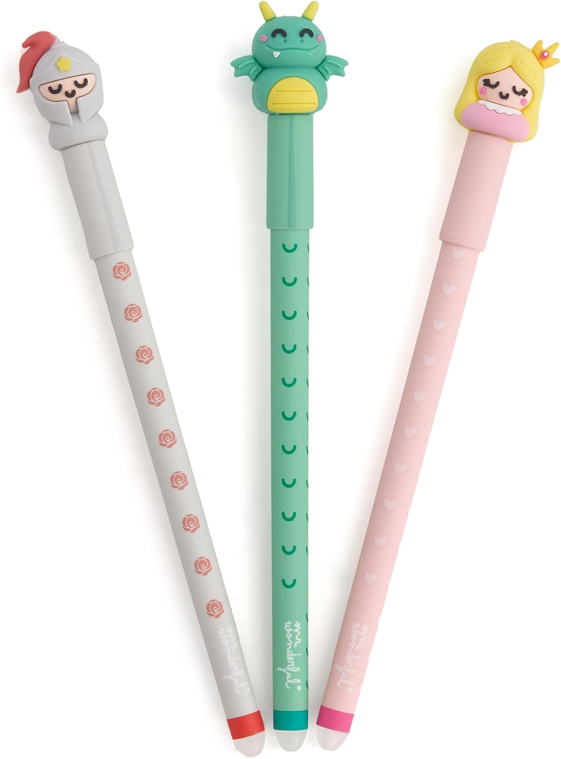 Mr. Wonderful - Set de 3 bolis borrables para escribir historias memorables - Relacionados con la festividad de San Jorge Día del Libro