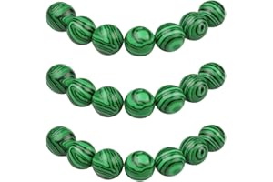 MJDCB 4mm 85 piezas Cuentas de Piedra Malaquita Sintética Redondas Sueltas Abalorios para Hacer Joyas Pulseras Collares