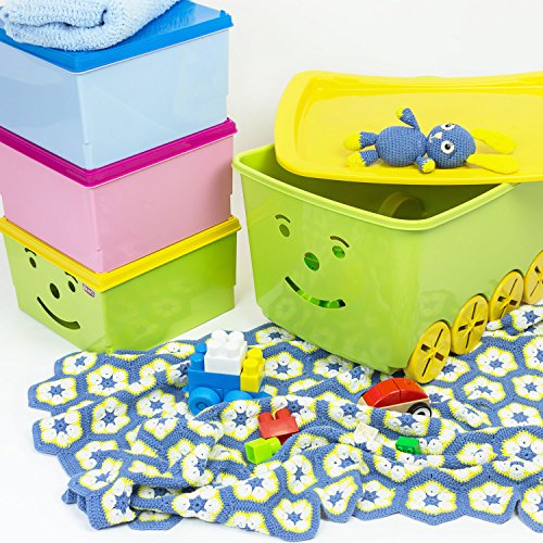 BranQ Play Box 52 L Funny Spielzeugbox Spielzeugkiste Rollbox Kiste Räder Deckel grün - 6