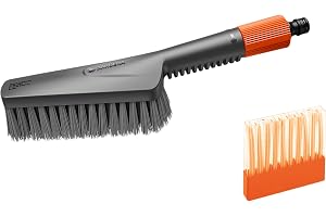 Gardena Cleansystem tvättset med handborste M soft: Rengöringsborste för mindre och ömtåliga ytor, med vattenflödesreglering, inkl. rengöringsstavar för effektiv rengöring (18863-20)