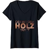 Damen T-Shirt für Tischler, Schreiner und Holz Handwerk T-Shirt mit V-Ausschnitt