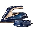 Tower T22008BLG CeraGlide Cordless Steam Iron with Ceramic Soleplate and Variable Steam Function, Blue and Rose Gold